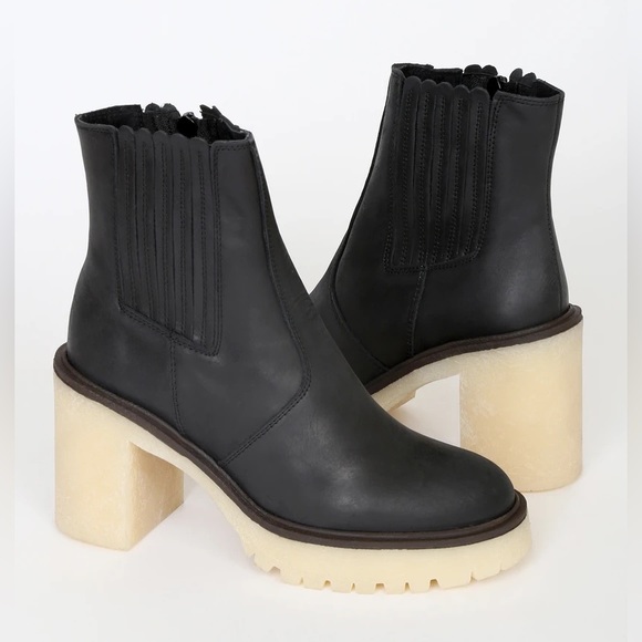 Free People James Chelsea Boots ✨ Black Leather Size 8.5 | 38.5 | heeled - Picture 13 of 16